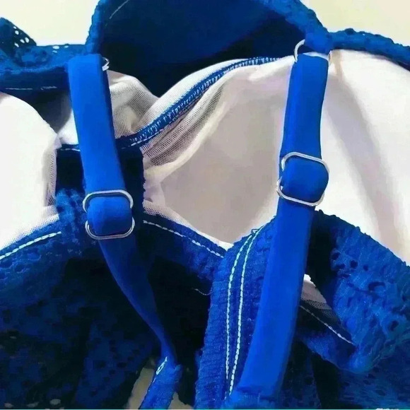 Swim Solutions Women Support One Piece Cobalt Blue Crochet Tummy Control size 18 - Picture 10 of 13